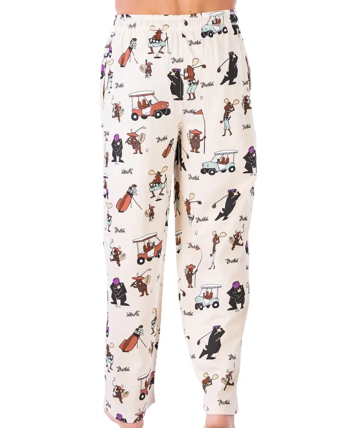 'Lazy One' Men's Golf PJ Pants - Tan 2 'Lazy One' Men's Golf PJ Pants - Tan - Image 2