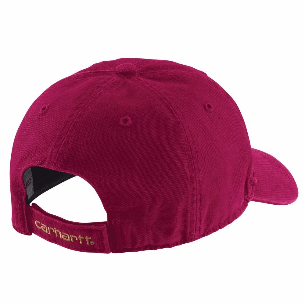 'Carhartt' Men's Adjustable Canvas Cap - Beet Red 2 'Carhartt' Men's Adjustable Canvas Cap - Beet Red - Image 2