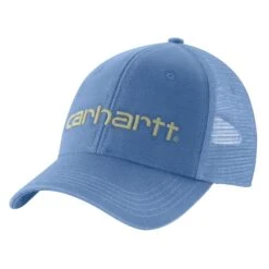 'Carhartt' Men's Canvas Mesh-Back Logo Graphic Cap - Blue Lagoon