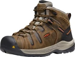'Keen Utility' Men's Flint II Mid EH Soft Toe - Cascade Brown / Burnt Ochre -Outland Style Shop 1023242 F3Q large 1024x1024@2x