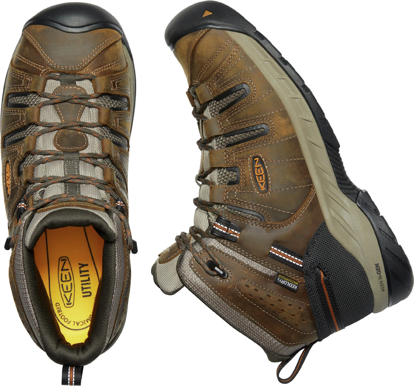 'Keen Utility' Men's Flint II Mid EH WP Soft Toe - Black Olive / Brindle 2 'Keen Utility' Men's Flint II Mid EH WP Soft Toe - Black Olive / Brindle - Image 2