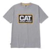 'Caterpillar' Men's Diesel Power Tee - Heather Grey / Yellow