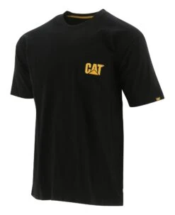 'Caterpillar' Men's Logo Pocket Tee - Black