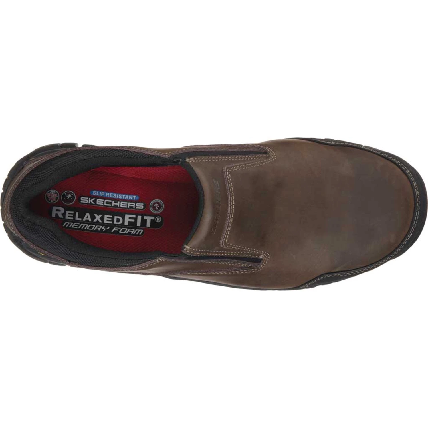 'Skechers' Men's Hartan Steel Toe Slip On - Dark Brown 2 'Skechers' Men's Hartan Steel Toe Slip On - Dark Brown - Image 2