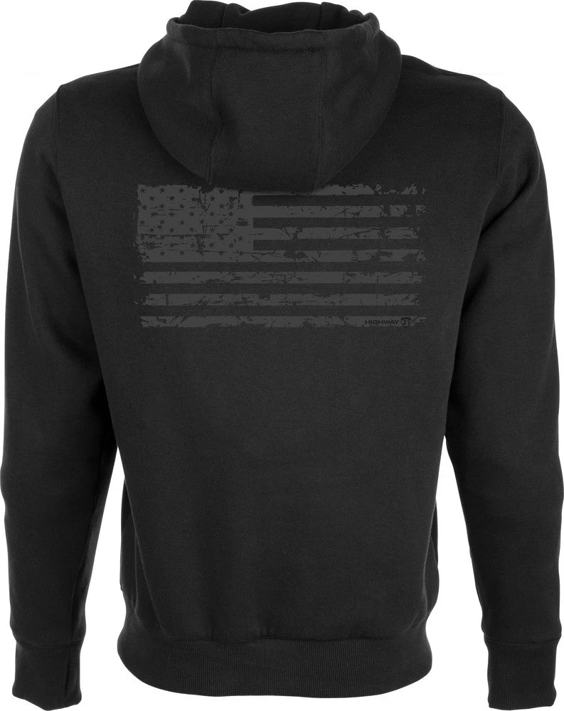 'Highway 21' Men's Industry Graphic Protective Hoodie - Black 2 'Highway 21' Men's Industry Graphic Protective Hoodie - Black - Image 2
