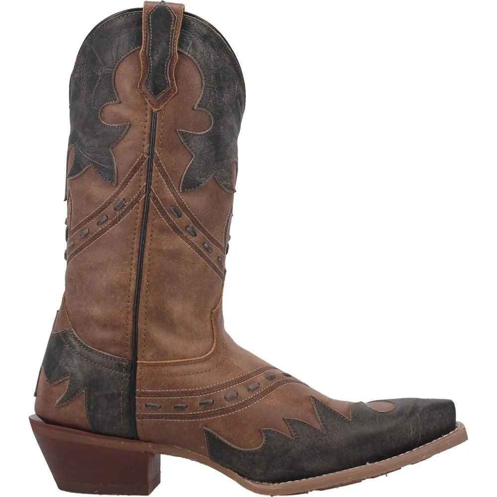 'Laredo' Men's 12" Porter Overlay Western Snip Toe - Tan 3 'Laredo' Men's 12" Porter Overlay Western Snip Toe - Tan - Image 3