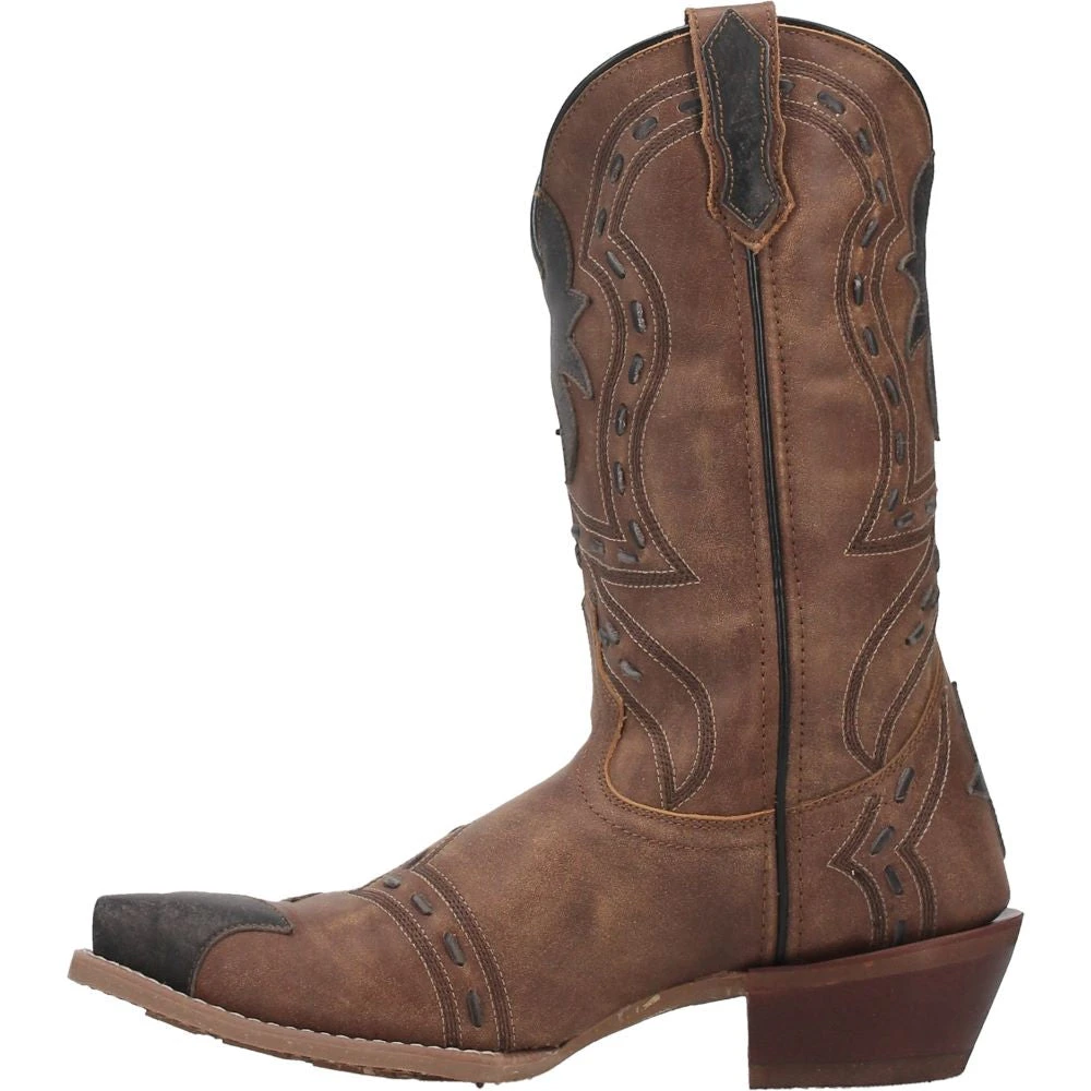 'Laredo' Men's 12" Porter Overlay Western Snip Toe - Tan 2 'Laredo' Men's 12" Porter Overlay Western Snip Toe - Tan - Image 2