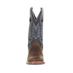 'Durango' Men's 12" Rebel Pro™ Denim Blue Western Square Toe - Brown / Denim -Outland Style Shop DDB0216 front 1024x1024@2x