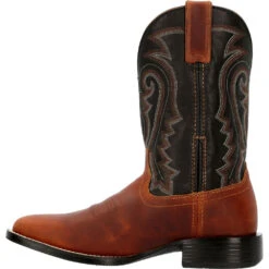 'Durango' Men's 11" Westward Square Toe - Brown/Black -Outland Style Shop DDB0339 instep profile 1024x1024@2x
