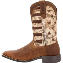 'Durango' Men's 11" Westward Saddlehorn Digital Camo Flag - Brown -Outland Style Shop DDB0397 instep profile 1024x1024@2x
