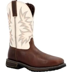 'Durango' Men's 11" WorkHorse™ Western Steel Toe - Chocoloate / Bone -Outland Style Shop DDB0426 1024x1024@2x