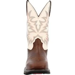 'Durango' Men's 11" WorkHorse™ Western Steel Toe - Chocoloate / Bone -Outland Style Shop DDB0426 front 1024x1024@2x