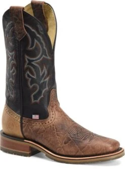 'Double H' Men's 12" Grissom SR Square Toe I.C.E. ™ Roper - Kenia Cognac / Summer Tan / Black -Outland Style Shop DH4644 500xauto 1024x1024@2x
