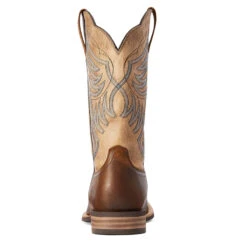 'Ariat' Men's 12" Everlite Blazin Western Square Toe - Whole Wheat / Sand Dollar -Outland Style Shop F22 MNS WEST 10042436 heel 1024x1024@2x