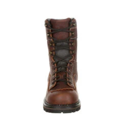'Georgia Boot' Men's 8" AMP LT Logger EH WP Comp Toe - Brown -Outland Style Shop GB00238 front 1024x1024@2x