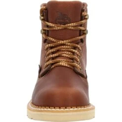'Georgia Boot' Men's 6" Wedge Moc Toe EH Soft Toe - Brown -Outland Style Shop GB00356 front 1024x1024@2x