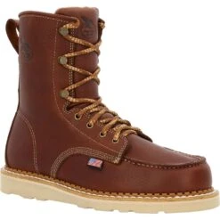 'Georgia Boot' Men's 8" Wedge Moc Toe EH Soft Toe - Brown -Outland Style Shop GB00480 1024x1024@2x