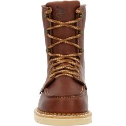 'Georgia Boot' Men's 8" Wedge Moc Toe EH Soft Toe - Brown -Outland Style Shop GB00480 front 1024x1024@2x