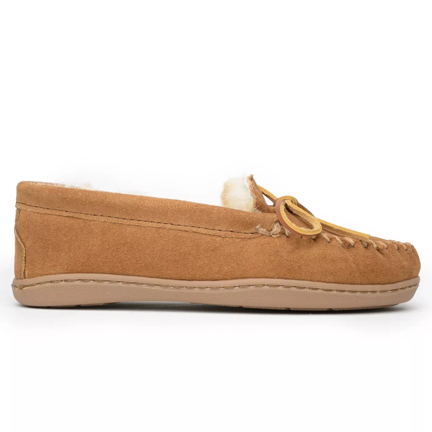 'Minnetonka' Men's Sheepskin Hardsole Moc Slipper - Tan 5 'Minnetonka' Men's Sheepskin Hardsole Moc Slipper - Tan - Image 5
