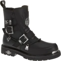 'Harley Davidson' Men's 6" Distortion Skull Zip Boot - Black -Outland Style Shop HDM D94167 F15 022 1024x1024@2x