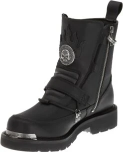 'Harley Davidson' Men's 6" Distortion Skull Zip Boot - Black -Outland Style Shop HDM D94167 F15 091114 135 1024x1024@2x