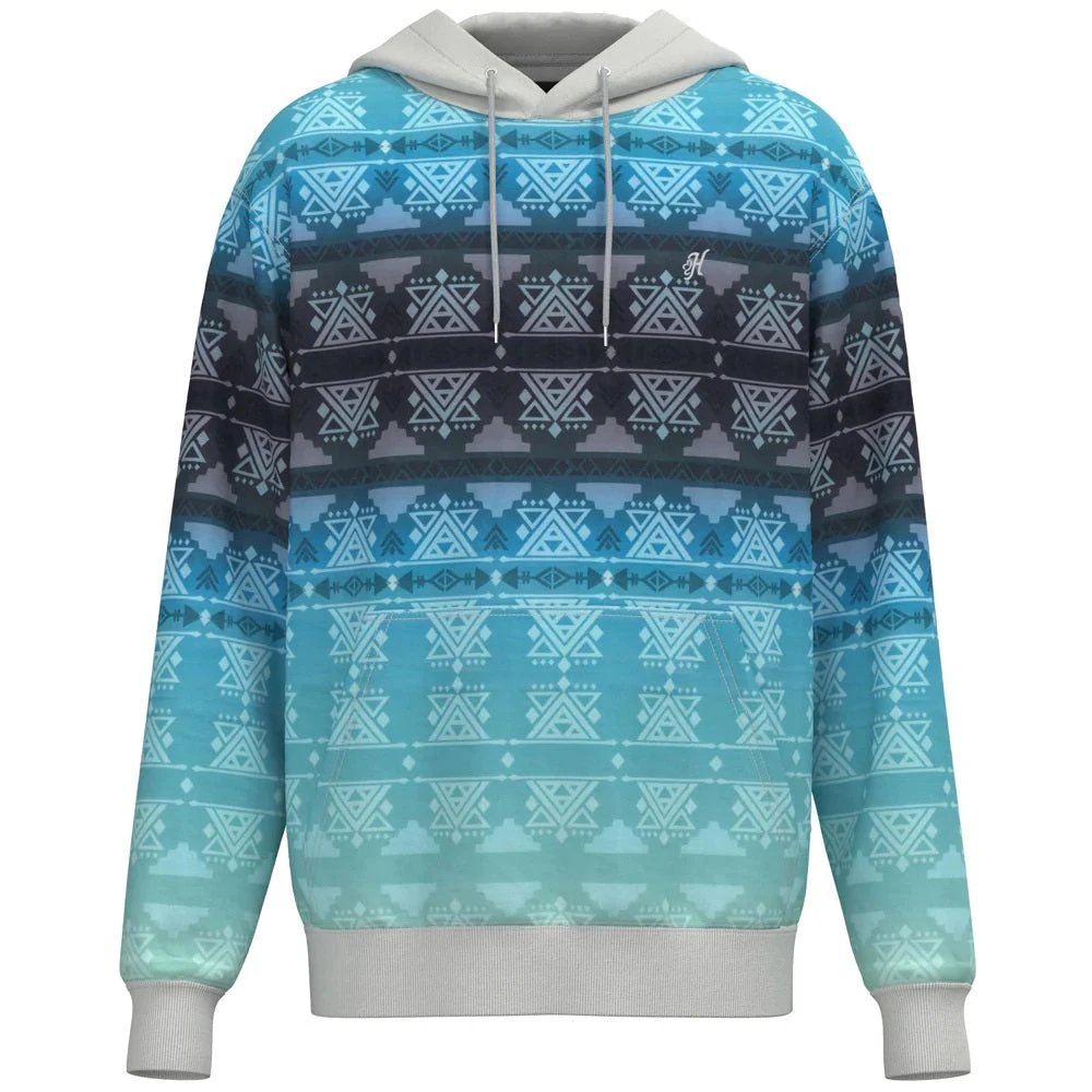 'Hooey' Men's "Mesa" Pattern Hoody - Blue / Teal 1 'Hooey' Men's "Mesa" Pattern Hoody - Blue / Teal
