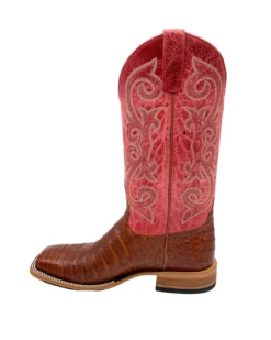 'Anderson Bean' Men's 13" HorsePower Top Hand Western Square Toe - Brandy Caiman Belly / Red Sinsation -Outland Style Shop HP80032 1024x1024@2x