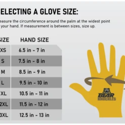 'Bear Knuckles' Double Wedge™ Heavy Duty Cowhide Driver Glove - Yellow -Outland Style Shop Hand chart D351 D451 D357 D409 D373 D395484 600x600 1024x1024@2x
