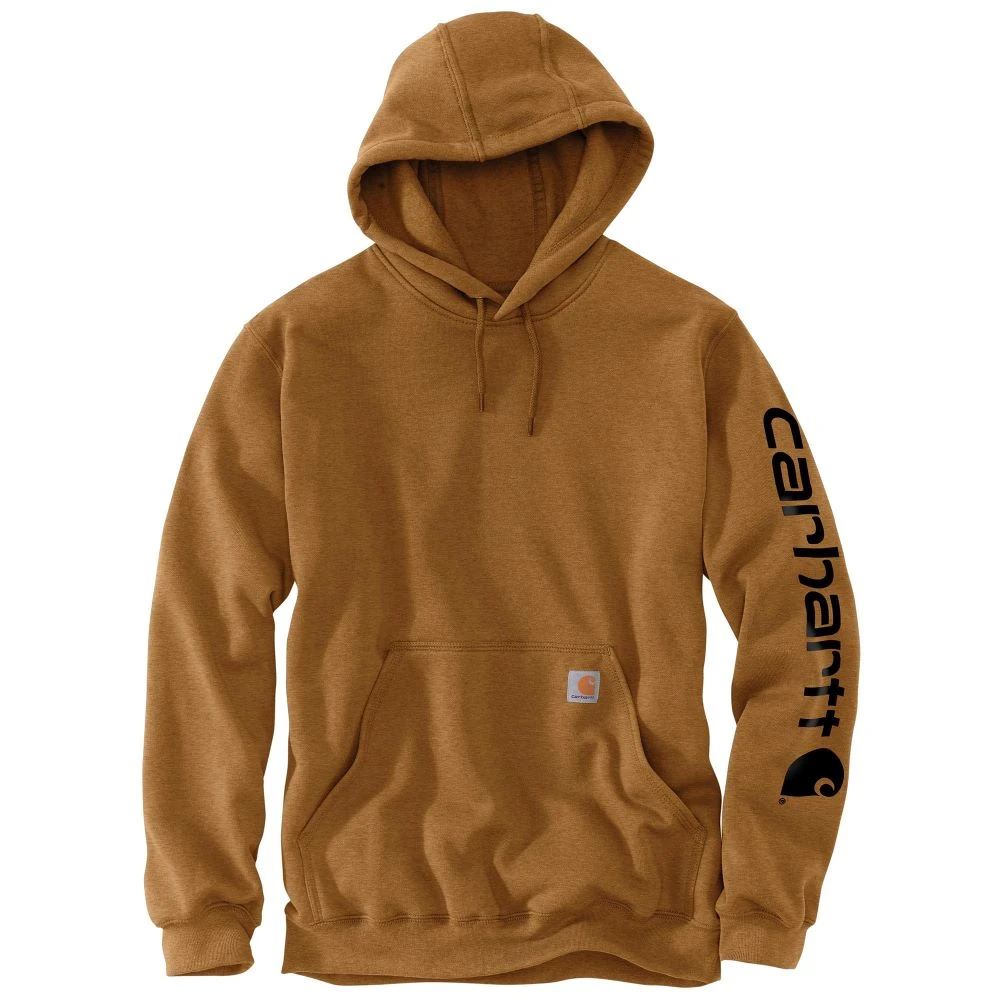 'Carhartt' Men's Midweight Logo Hoodie - Carhartt Brown 2 'Carhartt' Men's Midweight Logo Hoodie - Carhartt Brown - Image 2