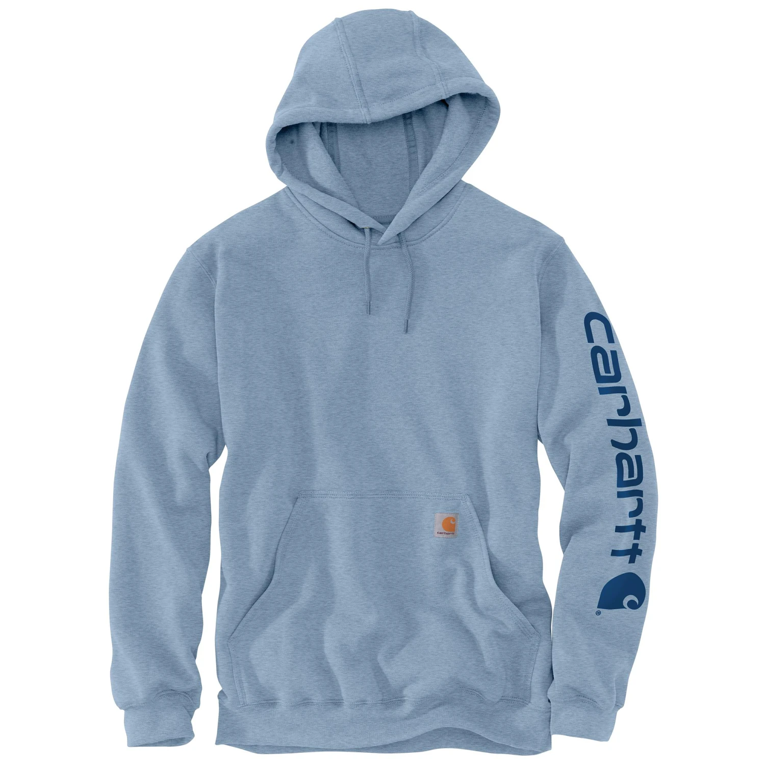 'Carhartt' Men's Midweight Logo Hoodie - Alpine Blue Heather 1 'Carhartt' Men's Midweight Logo Hoodie - Alpine Blue Heather