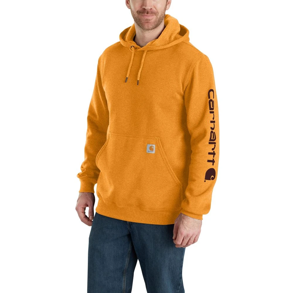 'Carhartt' Men's Midweight Logo Hoodie - Marigold Heather 1 'Carhartt' Men's Midweight Logo Hoodie - Marigold Heather
