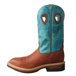'Twisted X' Men's 12" Lite Cowboy EH Alloy Comp Toe - Brown / Turquoise -Outland Style Shop MLCA004.02 1024x1024@2x