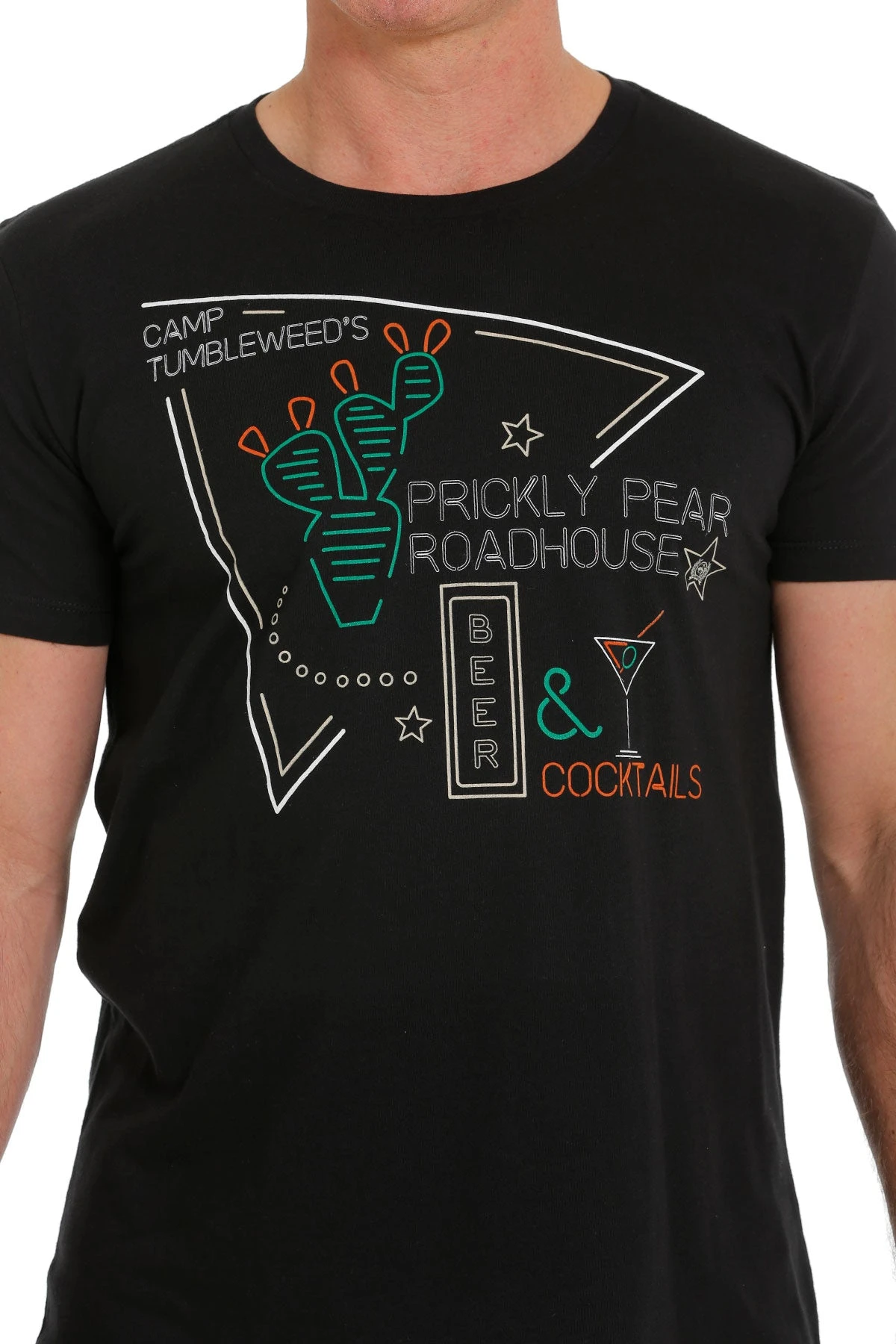 'Cinch' Men's Prickly Pear Crew T-Shirt - Black 2 'Cinch' Men's Prickly Pear Crew T-Shirt - Black - Image 2