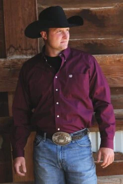 'Cinch' Men's Solid Western Button Down - Burgundy 5 'Cinch' Men's Solid Western Button Down - Burgundy -Outland Style Shop MTW1104239 1024x1024@2x