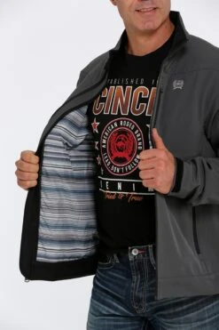'Cinch' Men's Lined Bonded Jacket - Grey