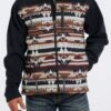 'Cinch' Men's Bonded Jacket - Navy Aztec