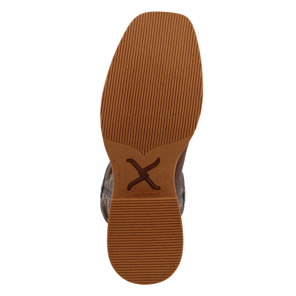 'Twisted X' Men's 12" Tech X Western Square Toe - Rustic Brown/ Navy 3 'Twisted X' Men's 12" Tech X Western Square Toe - Rustic Brown/ Navy - Image 3
