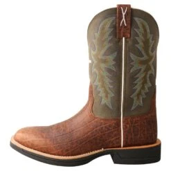 'Twisted X' Men's 11" Tech-X Cellstretch Western Square Toe - Brown / Green -Outland Style Shop MXW0004 LT 4800x4800 1f593f42 d062 4d94 8e19 77c6e4afc19e 1024x1024@2x