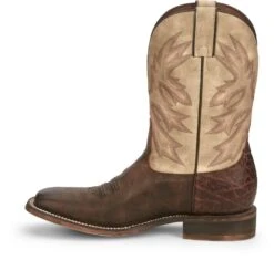'Nocona' Men's 11" Henry Western Square Toe - Antiqued Brown Cowhide / Vintage Stone -Outland Style Shop NCA 009 HR5570 1024x1024@2x