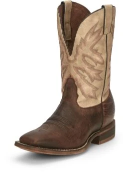 'Nocona' Men's 11" Henry Western Square Toe - Antiqued Brown Cowhide / Vintage Stone -Outland Style Shop NCA 023 HR5570 1024x1024@2x