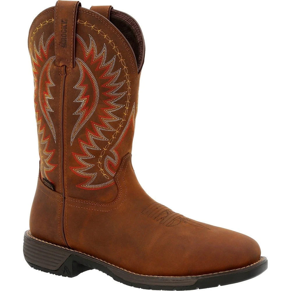 'Rocky' Men's 11" Rugged Trail EH WP Western Square Toe - Brown 6 'Rocky' Men's 11" Rugged Trail EH WP Western Square Toe - Brown - Image 6