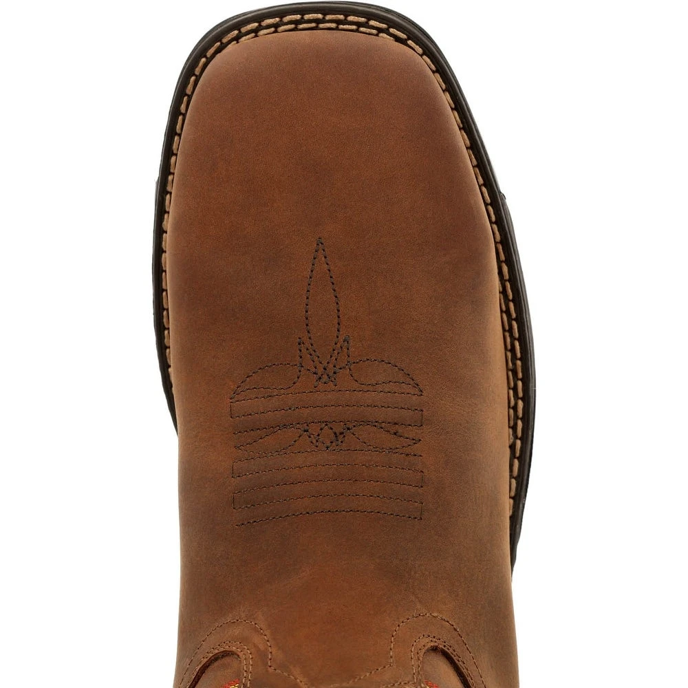 'Rocky' Men's 11" Rugged Trail EH WP Western Square Toe - Brown 2 'Rocky' Men's 11" Rugged Trail EH WP Western Square Toe - Brown - Image 2
