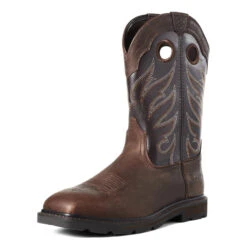 'Ariat' Men's 11" Groundwork Western EH Soft Toe - Brown -Outland Style Shop S21 MNS WORK 10034718 3 4 front 1024x1024@2x