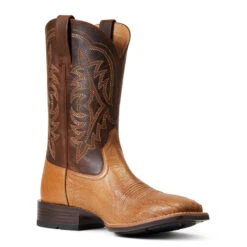 'Ariat' Men's 11" Night Life Ultra Western Square Toe - Ranger Smooth Quill Ostrich / Beam Brown -Outland Style Shop S22 MNS WEST 10040345 medial 1024x1024@2x