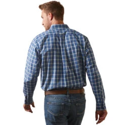 'Ariat' Men's Pro Series Team Samson Classic Fit Button Down - Blue -Outland Style Shop S23 MNS WEST 10043794 back 1024x1024@2x