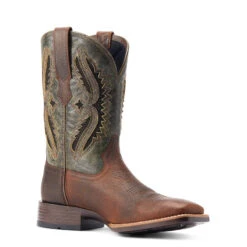 'Ariat' Men's 11" Rowder VentTEK 360° Western Square Toe - Rust / Forest Green -Outland Style Shop S23 MNS WEST 10044478 medial 1024x1024@2x
