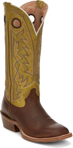 'Tony Lama' Men's 15" Fairview Buckaroo Western Square Toe - Brown / Moss Green -Outland Style Shop TNL 001 SA2001 1024x1024@2x