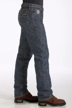 'Cinch' Men's White Label Fire Resistant Relaxed Fit Straight Leg - Indigo Blue -Outland Style Shop WP78834002 side 1024x1024@2x