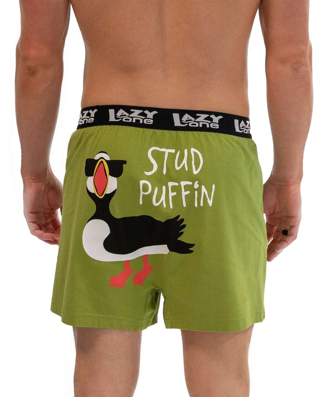 'Lazy One' Men's Stud Puffin Boxer - Green 1 'Lazy One' Men's Stud Puffin Boxer - Green