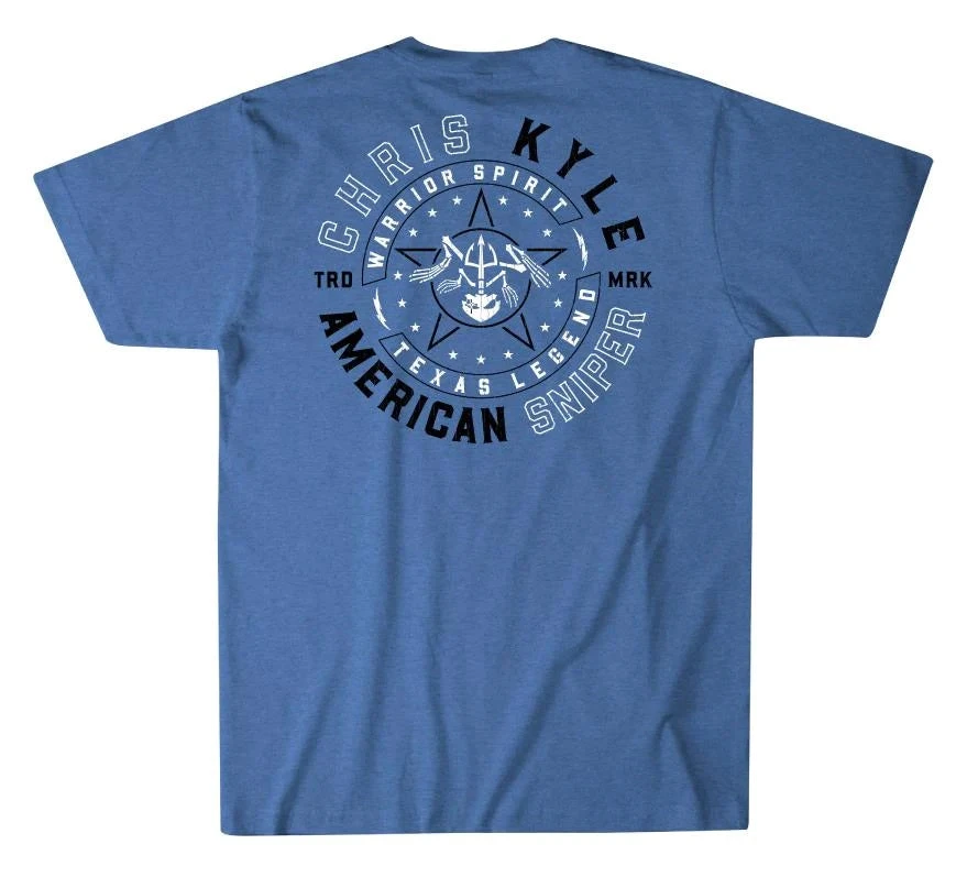 'Howitzer' Men's Chris Kyle Circle Short Sleeve Tee - Royal Heather 2 'Howitzer' Men's Chris Kyle Circle Short Sleeve Tee - Royal Heather - Image 2